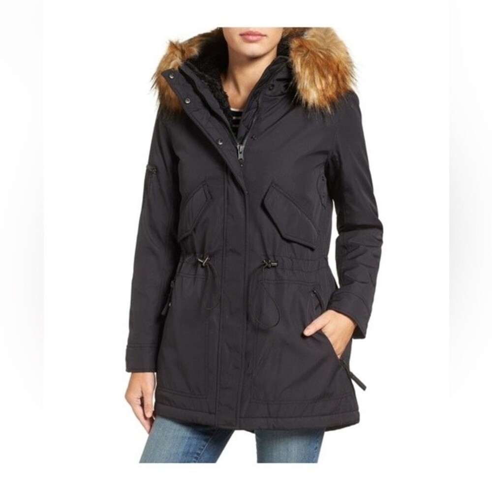 S13 NYC Army Faux Fur Trim Parka